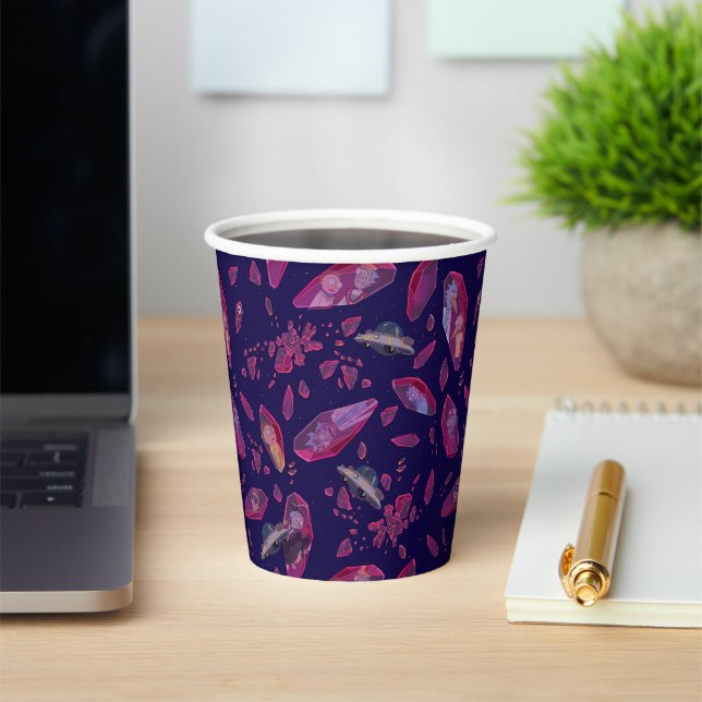 Rick und Morty Time Crystal Pattern Pappbecher (InSitu)
