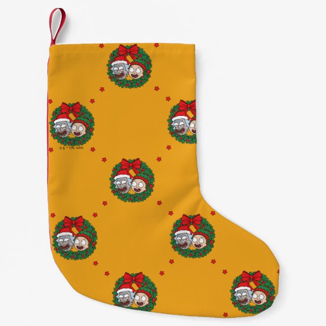 Rick und Morty | Urlaubsmuster Kleiner Weihnachtsstrumpf (Vorderseite)