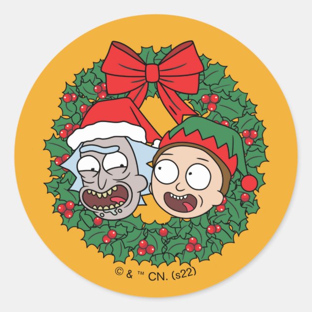 Rick und Morty | Urlaubsmuster Runder Aufkleber (Vorderseite)