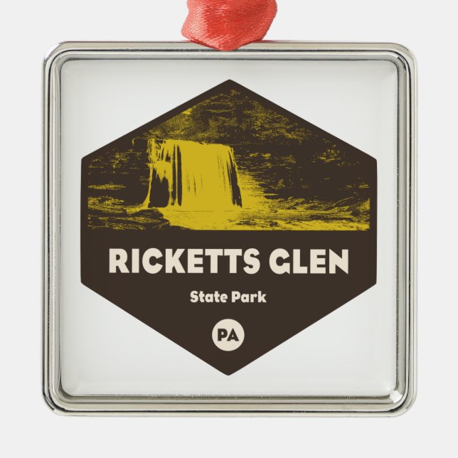Ricketts Glen Staat Park Pennsylvania Ornament Aus Metall (Vorne)