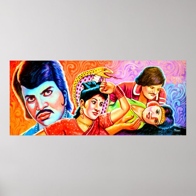 Rickshaw Art Traditionelle Schauspieler Poster (Vorne)