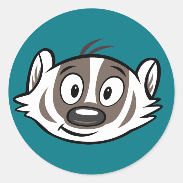 Ricky Raccoon | Boomer Badger Face Runder Aufkleber (Vorderseite)