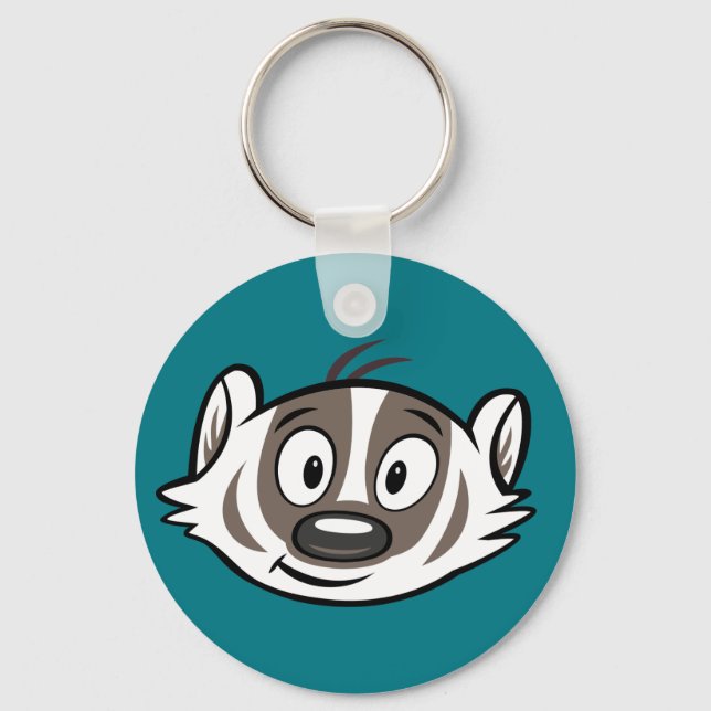 Ricky Raccoon | Boomer Badger Face Schlüsselanhänger (Vorderseite)