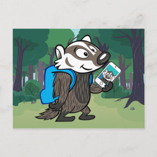 Ricky Raccoon Boomer Badger Selfie Postkarte
