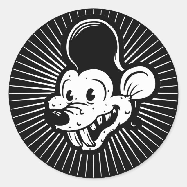 Ricky Rodent Runder Aufkleber (Vorderseite)