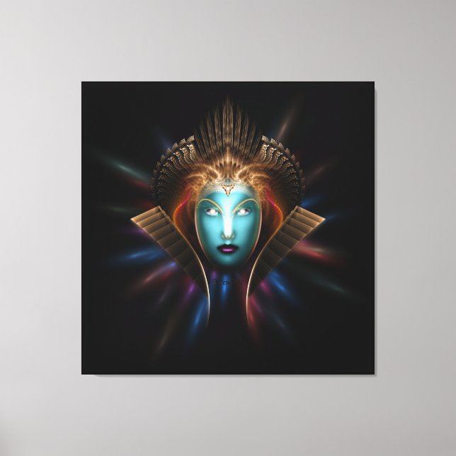 Riddian Queen Fraktal Art Wrapped Canvas Print Leinwanddruck (Vorderseite)