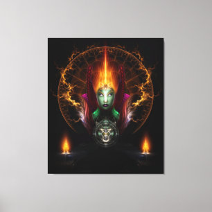 Riddian Queen of Fire Fraktal Art Leinwanddruck