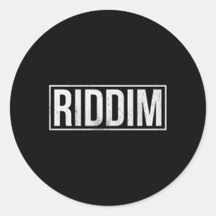 Riddim Dubstep Edm Headbanger Bass Rave Festival Runder Aufkleber