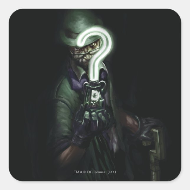 Riddler Illustration Quadratischer Aufkleber (Vorderseite)
