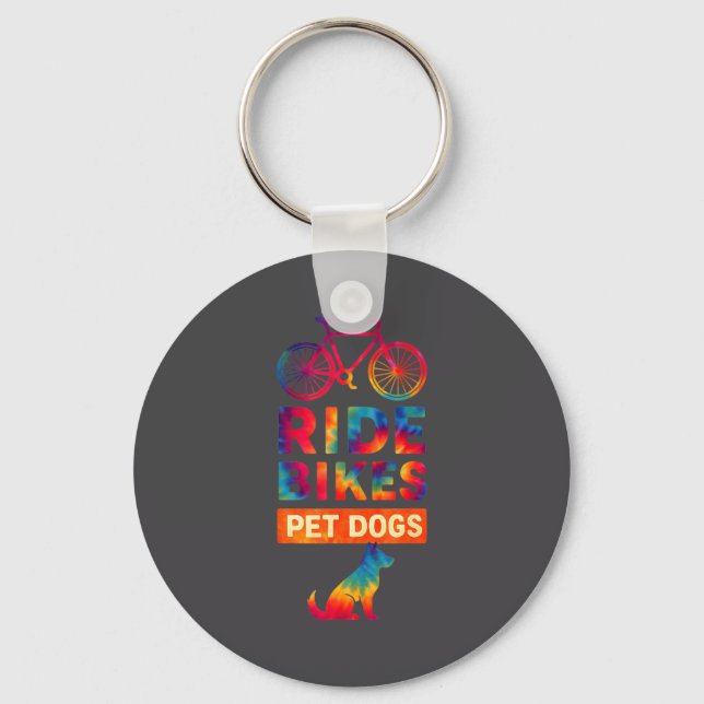 Ride Bikes Pet Dogs Bicycle Cycling Biking Dog Lov Schlüsselanhänger (Vorderseite)