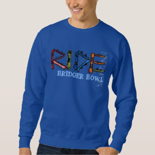 Ride Bridger Bowl Montana Typ blaues Sweatshirt