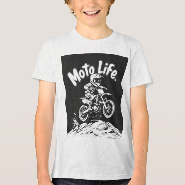 Ride Hard, Live Free: Moto Life Motocross T - Shir Tri-Blend Shirt (Vorderseite)