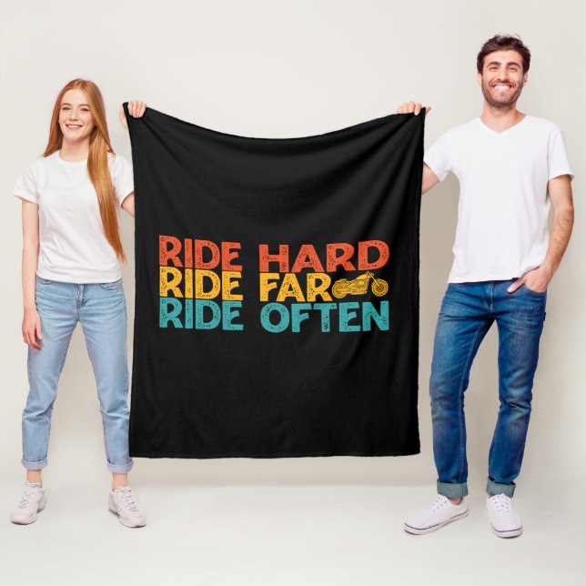Ride-harte Fahrt Far Ride Oft Motorradfahrer Fleecedecke (Beispiel)