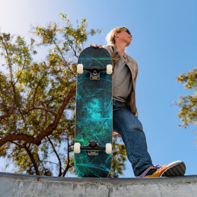 Ride in Style : Green Abstrait Skateboard (Extérieur 1)