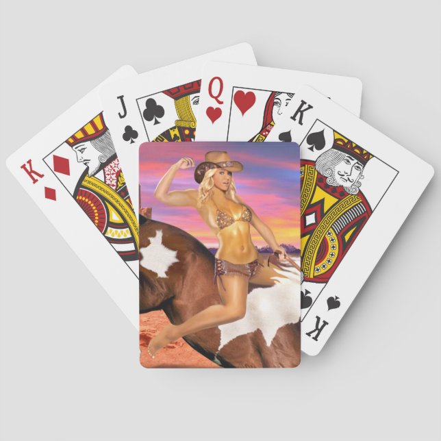 RIDE’M BRONCO COWGIRL SPIELKARTEN (Rückseite)