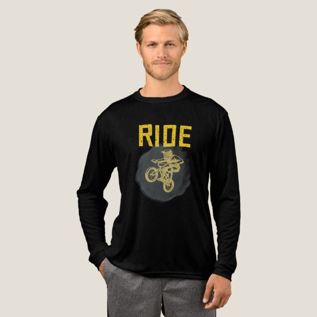 Ride, Mountain Bike Tri-Blend Shirt (Volle Vorderseite)
