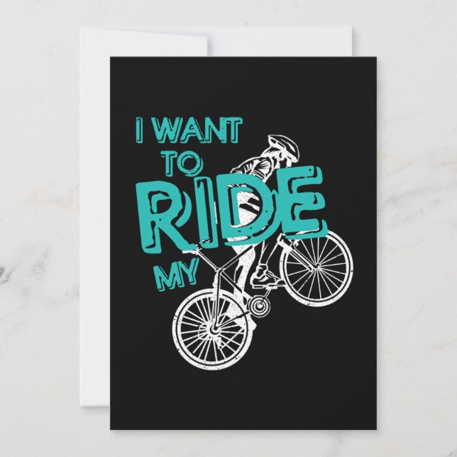 Ride My Bike Biking Cycling Cyclist Bicycle Gift Einladung (Vorderseite)