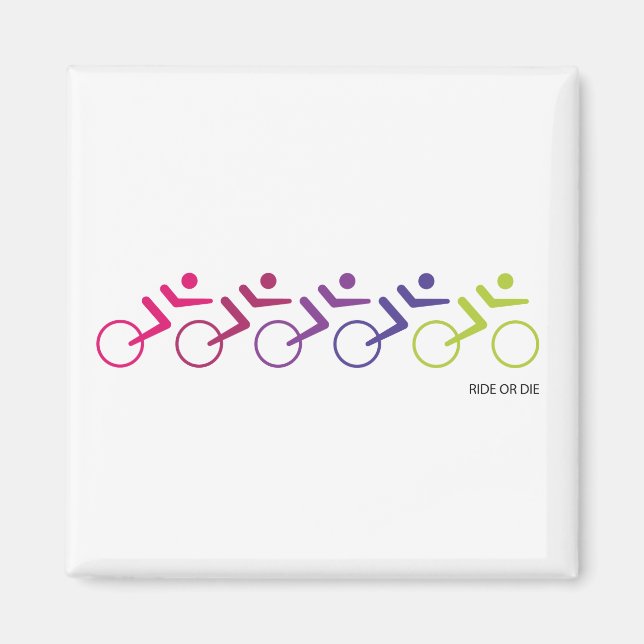 RIDE ODER DIE für Fahrradgruppen Magnet (Vorne)