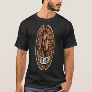 Ride or Die Pitbull Vintage Biker Abzeichen T-Shirt