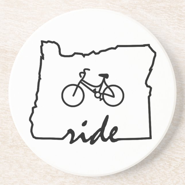 Ride Oregon (Cycling) Sandstein Untersetzer (Vorne)