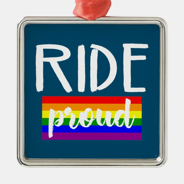 Ride Proud Cycling Ornament Aus Metall (Vorne)