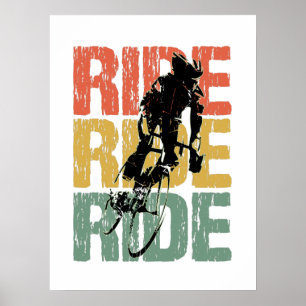 Ride Ride Vintager Radfahrer Poster