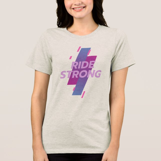 Ride Strong: Spin Class & Indoor Cycling Tri-Blend Shirt (Vorderseite)