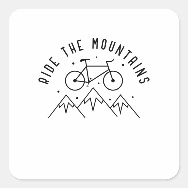 Ride The Mountains Quadratischer Aufkleber (Vorderseite)