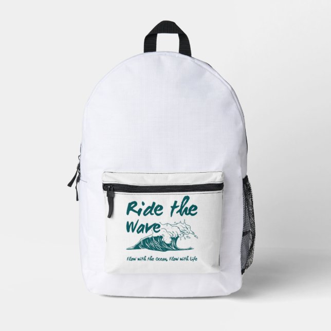 Ride the Wave Surf Design Bedruckter Rucksack (Vorderseite)