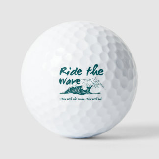 Ride the Wave Surf Design Golfball