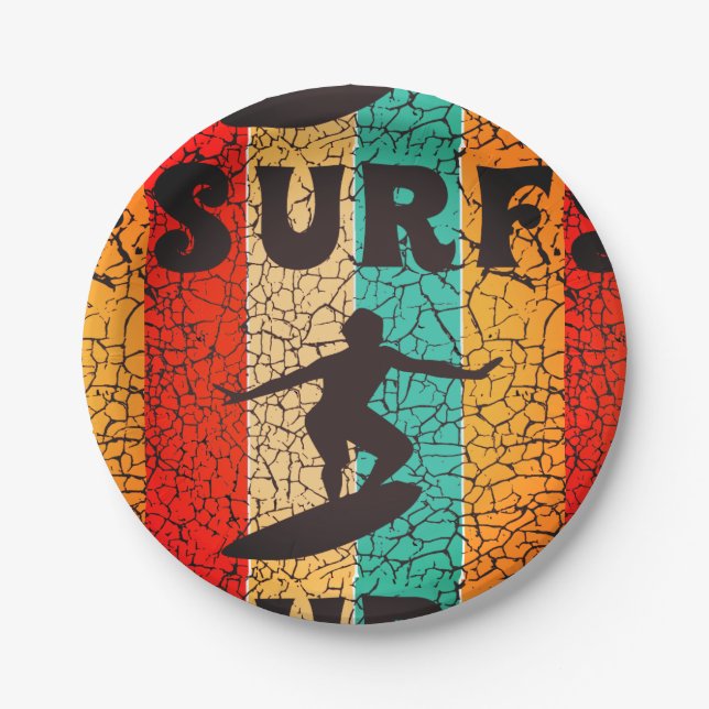 Ride the Waves California Summer Surfstrand Pappteller (Vorderseite)