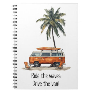 Ride the Waves VW Campervan Notebook Notizblock