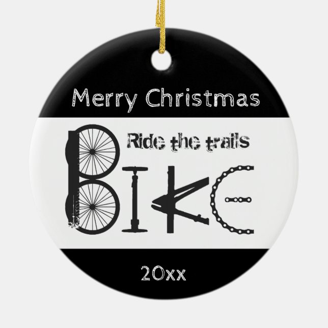 Ride Trail Bike Graffiti Inspirational Christmas Keramik Ornament (Hinten)