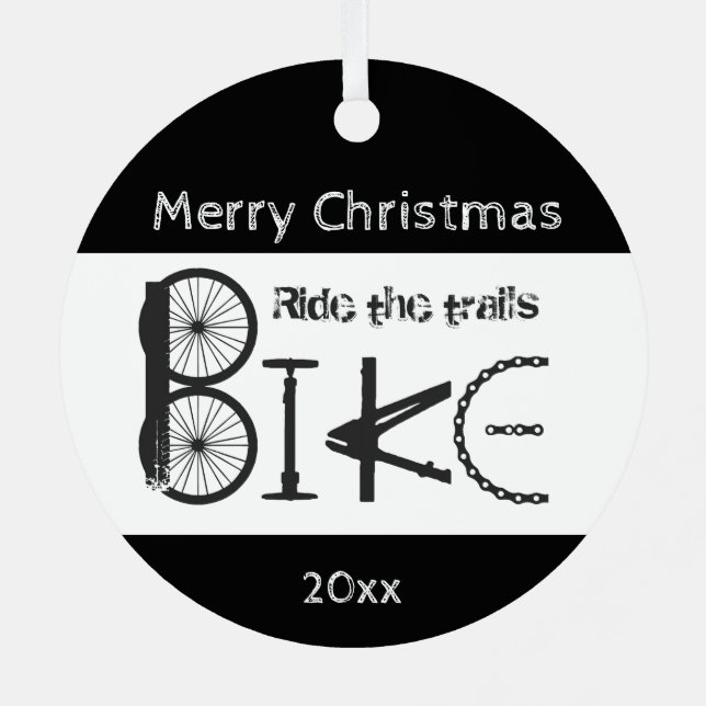 Ride Trail Bike Graffiti Inspirational Christmas  Ornament Aus Metall (Rückseite)
