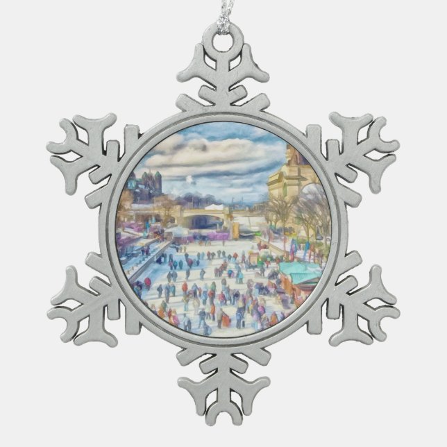 Rideau Canal Ottawa Kanada Schneeflocken Zinn-Ornament (Vorderseite)