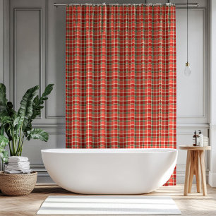 Rideau de bain rouge vert, accent de Noël intempor