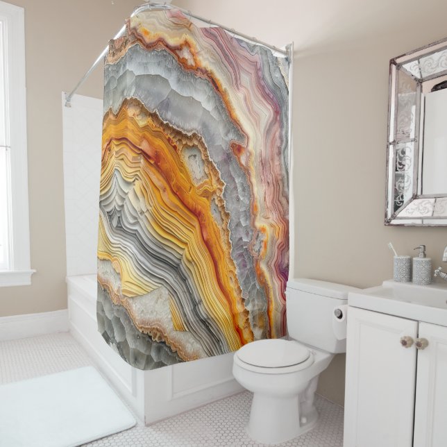 Rideau de douche 3 D Agate (En situation)