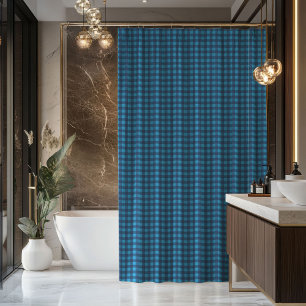 Rideau de douche à carreaux bleus Cadeau confortab