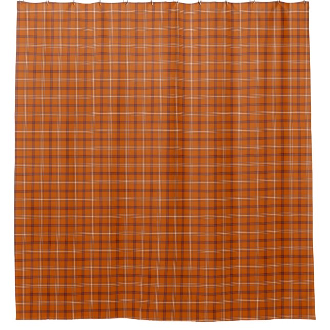 Rideau de douche à carreaux orange et Bourgogne (Devant)