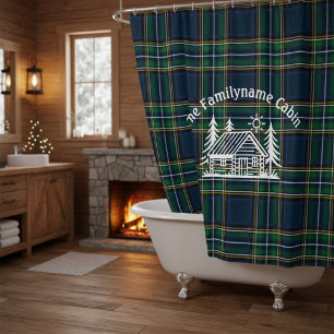 Rideau de douche à carreaux tartan Cabine de famil