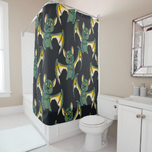 Rideau de douche à chauve-souris amusant
