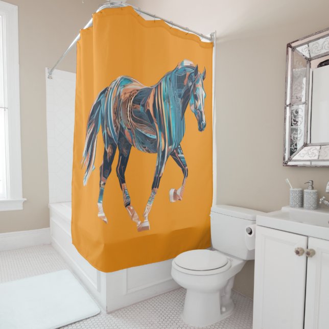 Rideau de douche à cheval (En situation)
