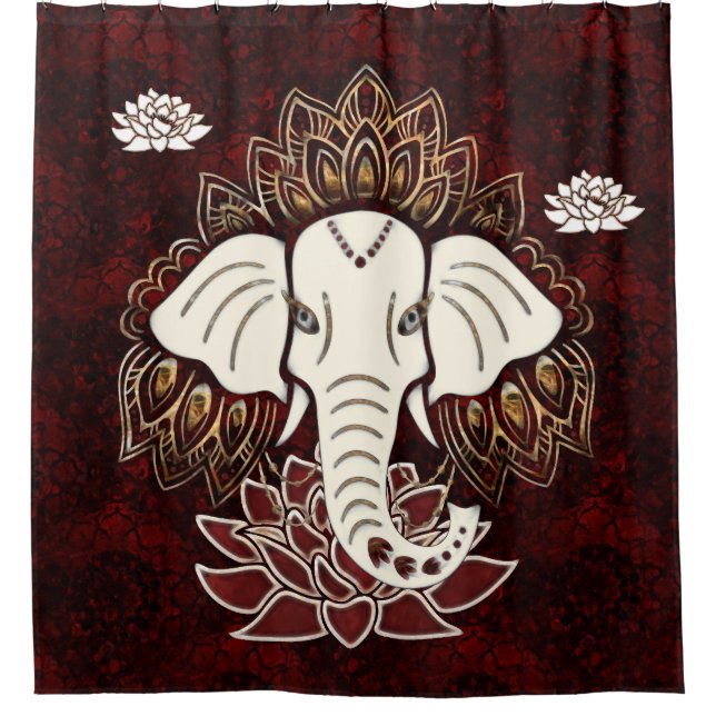Rideau de douche à éléphant blanc (Devant)