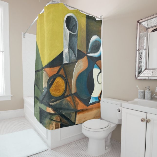 rideau de douche à fleurs (En situation)