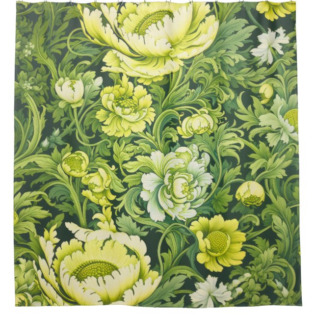 Rideau de douche à fleurs rétro (Devant)