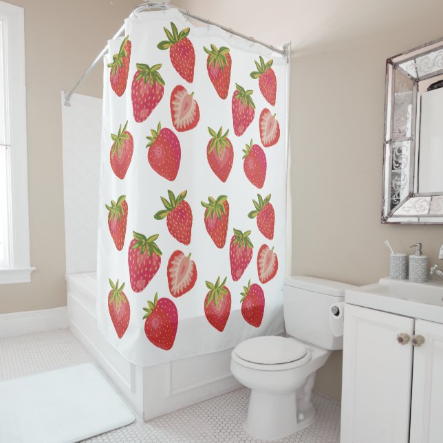 Rideau de douche à fraise (En situation)