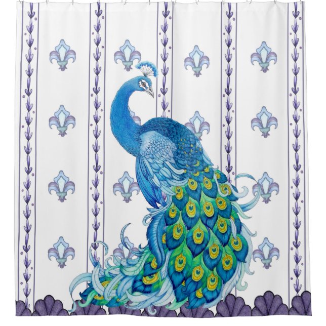 Rideau de douche à jet de pierre Peacock (Devant)