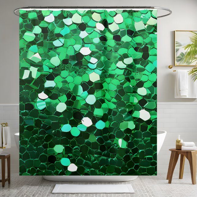 Rideau de douche à motif vert tendance (Créateur téléchargé)