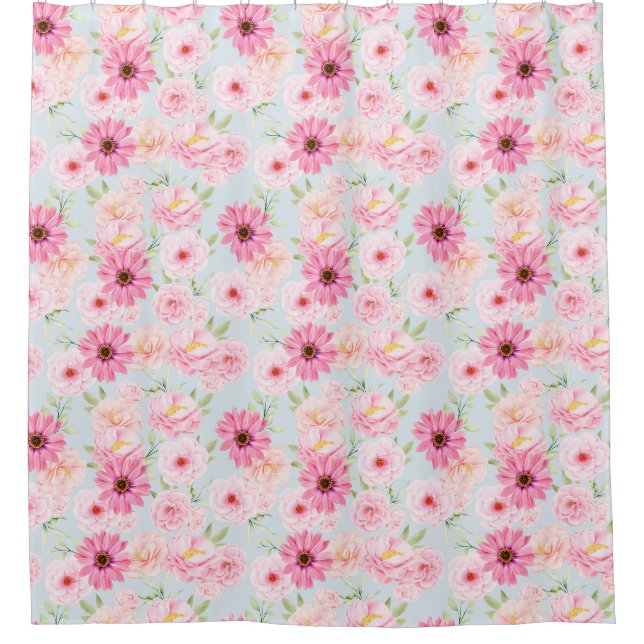 Rideau de douche à motifs floraux (Devant)