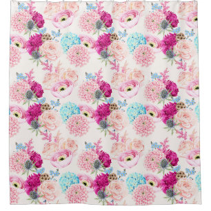 Rideau de douche à motifs floraux